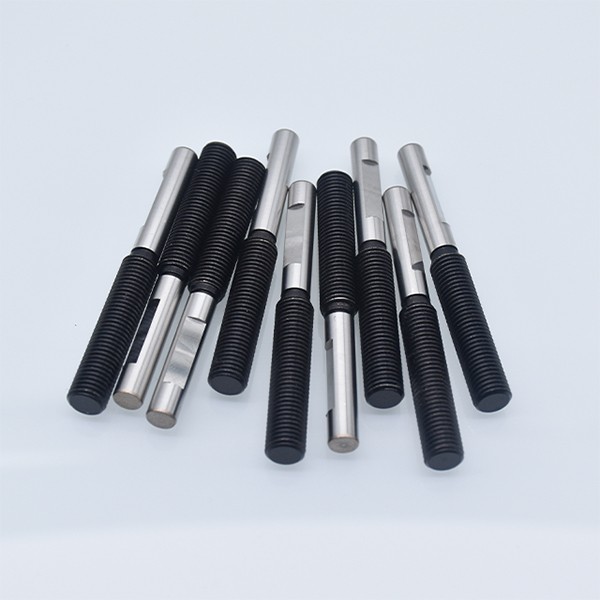 CNC Turning Steel Shaft with Thread Teflon Coating
